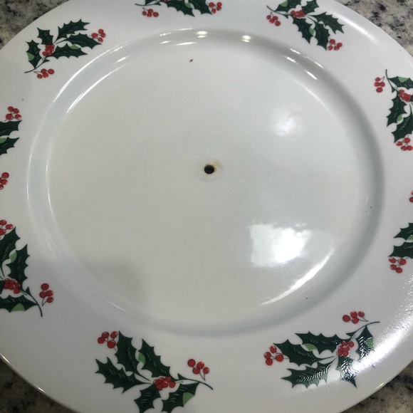 Vintage holly berries porcelain 2 tiered holiday tidbit server - Picture 2 of 10